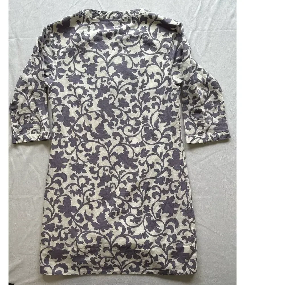 J Crew Purple Linen Cotton Blend Shift Dress Size 4